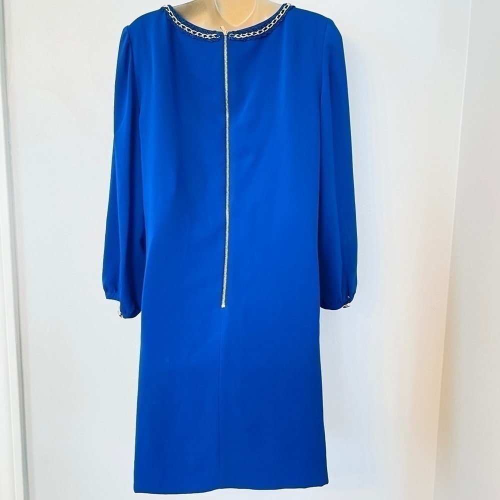 Tahari cobalt blue cocktail wedding guest elegant elevated dress - Picture 2 of 3